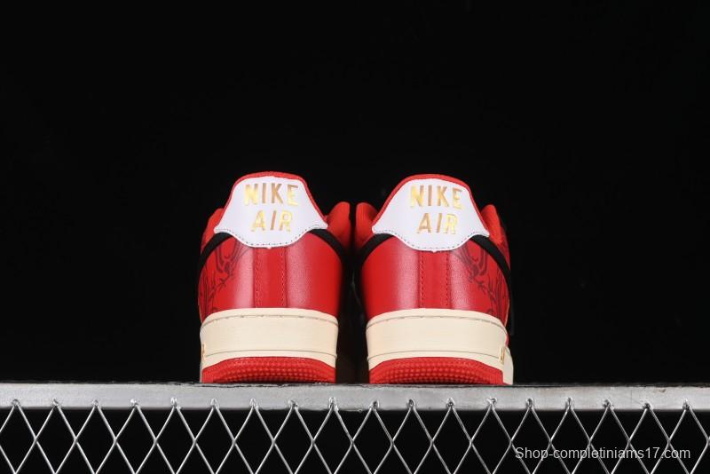 Nike Air Force 1 '07 Low Custom Wedding Sneakers with Chinese Style Elements - FN7439-133
