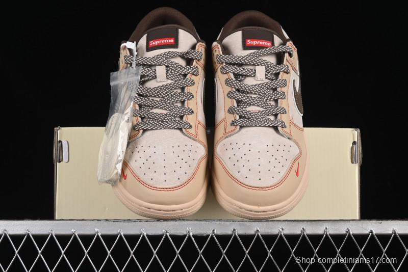 Nike SB Dunk Low SUP Collaboration - Distressed Black Swoosh Anniversary Custom Low-Top Skate Shoes - MM1089-021