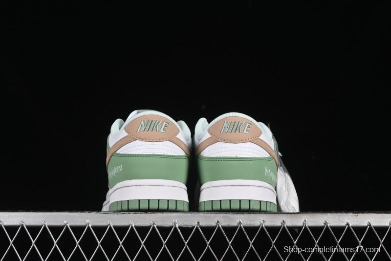 Nike SB Dunk Low YSL Series - White Green Brown Swoosh Anniversary High-End Custom Low-Top Casual Sneakers - GF2409-169