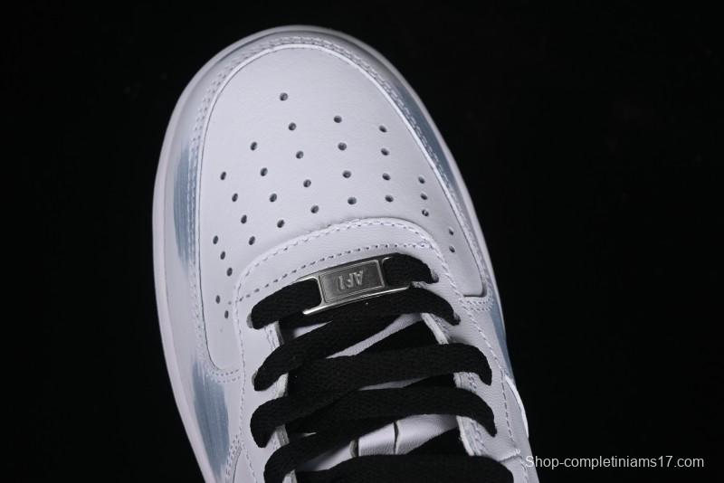 Nike Air Force 1 Mid Custom Hand-Painted Broken Three Hooks Shadow Spray-Painted Strap Mid-Top Casual Sneakers - CW2289-111