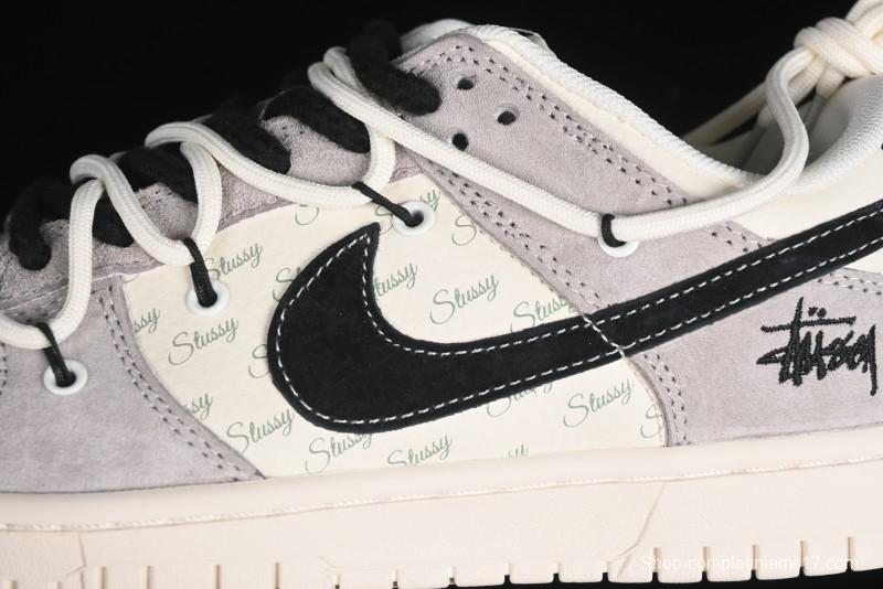 Nike SB Dunk Low Stussy Bandana Black Swoosh Anniversary Custom Low-Top Casual Skate Shoes - SJ2068-306