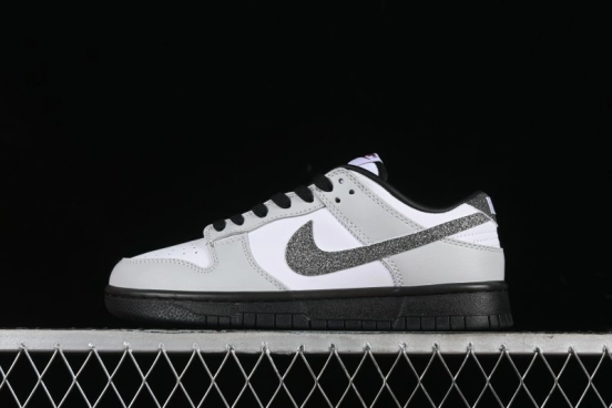 Nike Dunk Low "Glitter Swoosh" Light Silver SB Low-Top Casual Skate Shoes - HQ3462-191