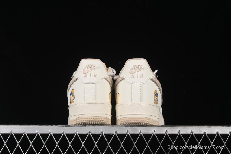 Nike Air Force 1 Low x Capybara "Pearl Girl" Casual Sneakers with Lace-Up Design - LV0506-505