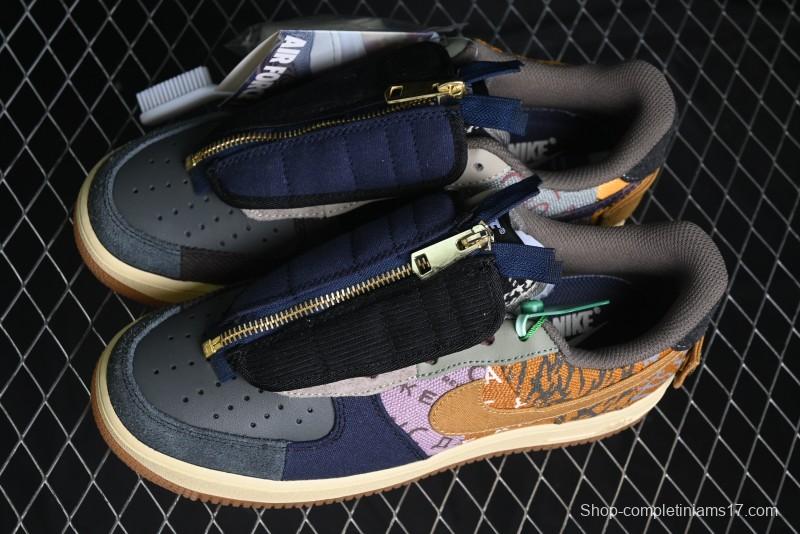 Nike Travis Scott x Air Force 1 Low Casual Sneakers with Full-Length Air Cushion - CN2405-900