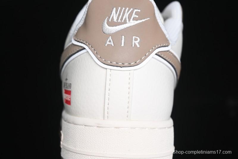 Nike Air Force 1 '07 Low Stone Island x Supreme Collaboration - Beige Brown Swoosh Casual Sneakers - BB1616-306