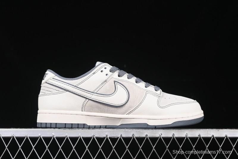 Nike SB Dunk Low Stussy Collaboration - Beige Grey Line Anniversary High-End Custom Low-Top Casual Sneakers - BB7518-007