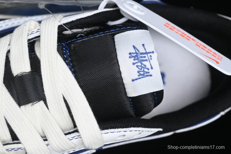 Nike Travis Scott x Fragment Design x Air Jordan 1 Low OG SP AJ1 Stussy Collaboration - Black Blue Line Low Top Casual Sneakers - SJ2068-113