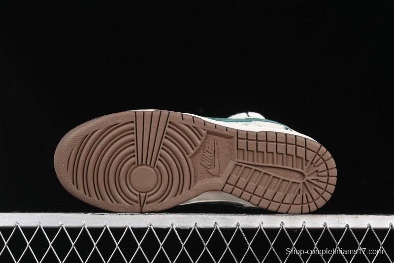 Nike SB Dunk Low Violent Bear Series - Strap Beige Green Check Anniversary High-End Custom Low-Top Casual Sneakers - SJ2068-292