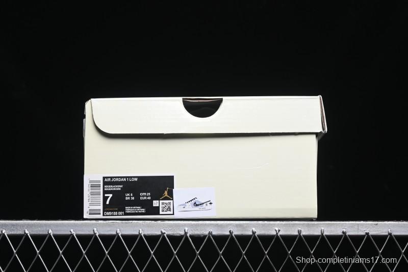 Nike Air Jordan 1 Low AJ1 OF Collaboration - Customized Retro Basketball Shoes with 3D Buttons - DM9188-001