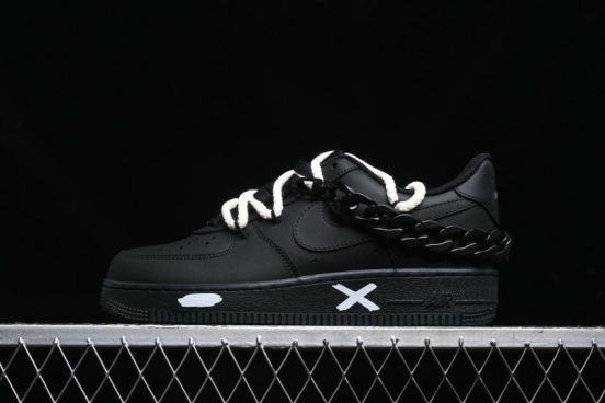 Nike Air Force 1 '07 Low Black Deconstructed Utility Casual Sneakers - CW2288-763