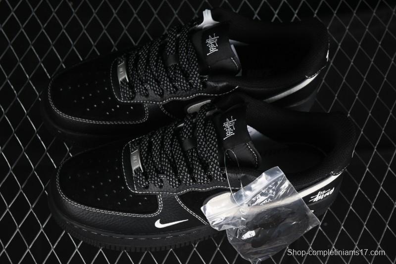 Nike Air Force 1 '07 Low Stussy Collaboration - Samurai Black Low-Top Casual Sneakers - XZ6188-969