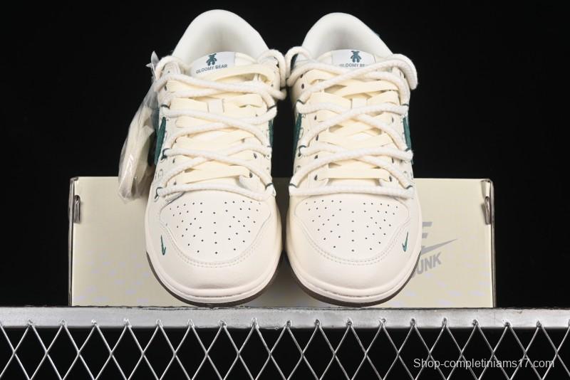 Nike SB Dunk Low Violent Bear Series - Strap Beige Green Check Anniversary High-End Custom Low-Top Casual Sneakers - SJ2068-292