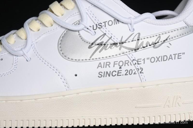 Nike Air Force 1 '07 Low Silver Hook Off-White Style Casual Sneakers - ZH0316-049