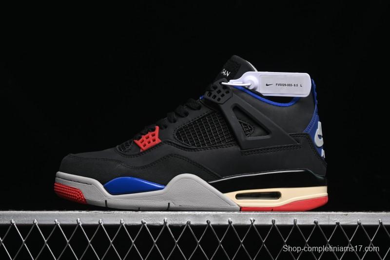 Nike Air Jordan 4 Retro Sneakers in Black, Blue and Neutral Grey - FV5029-003