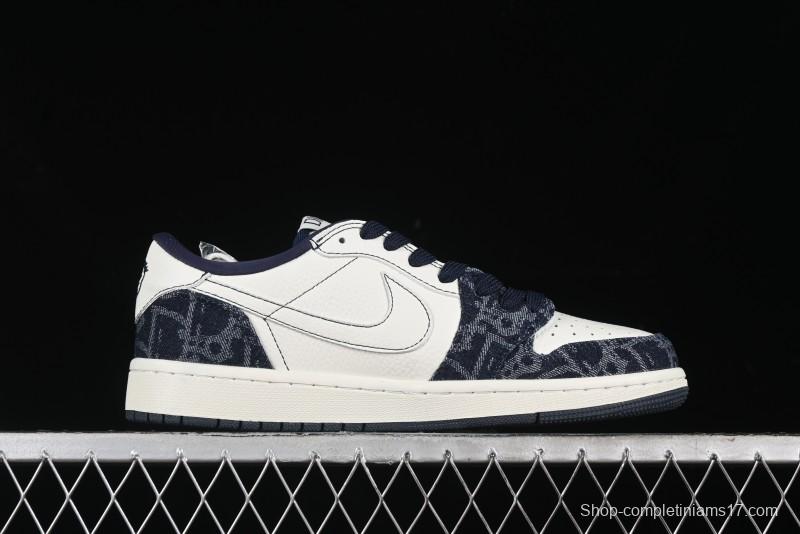 Nike Travis Scott x Fragment Design x Air Jordan 1 Low OG SP AJ1 Retro Sneakers - CH6336-017