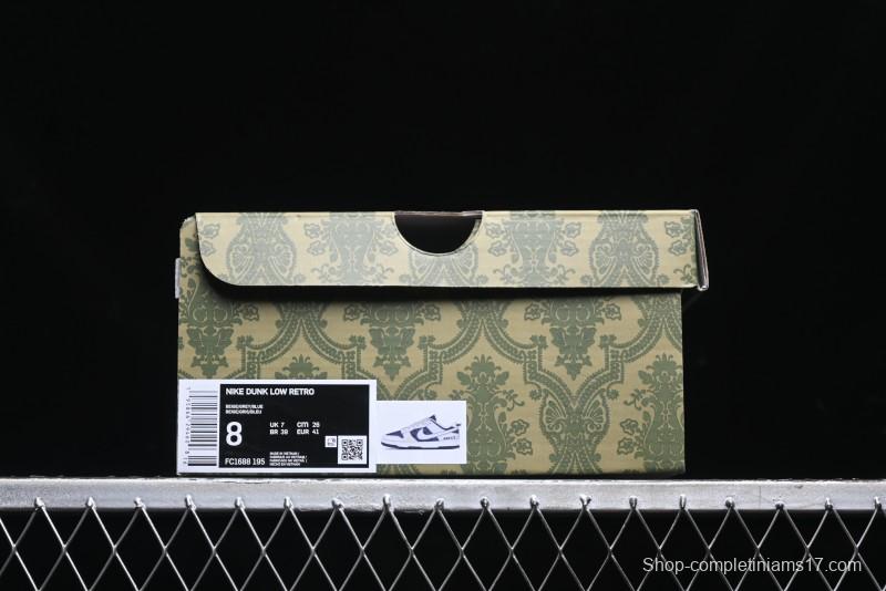 Nike SB Dunk Low Gucci Collaboration - Small Bee Pattern White Swoosh Anniversary High-End Custom Low-Top Casual Sneakers - FC1688-195