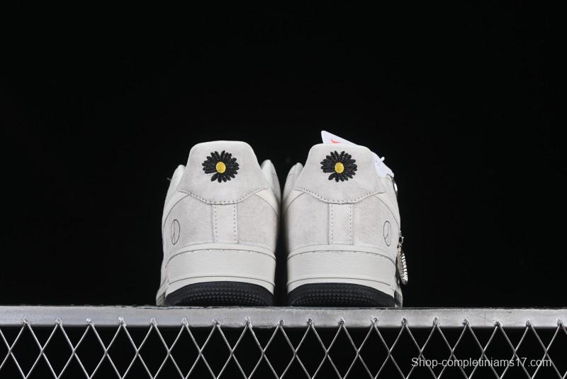 Nike Air Force 1 '07 Low Grey Pig Suede Graffiti Casual Sneakers - DF0188-035