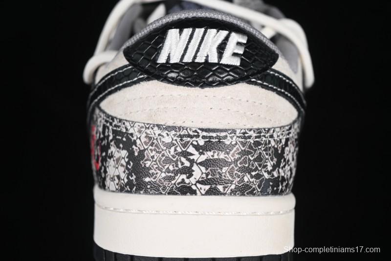 Nike SB Dunk Low Year of the Snake Series Strap Black Swoosh Custom High-End Low-Top Casual Skate Shoes - YX5066-273