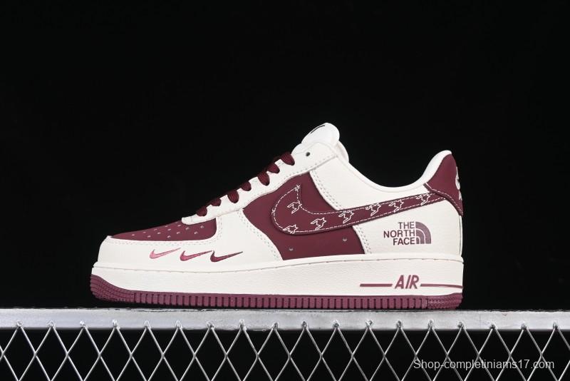 Nike Air Force 1 '07 Low The North Face Collaboration Burgundy Swoosh Casual Sneakers - KK1988-042