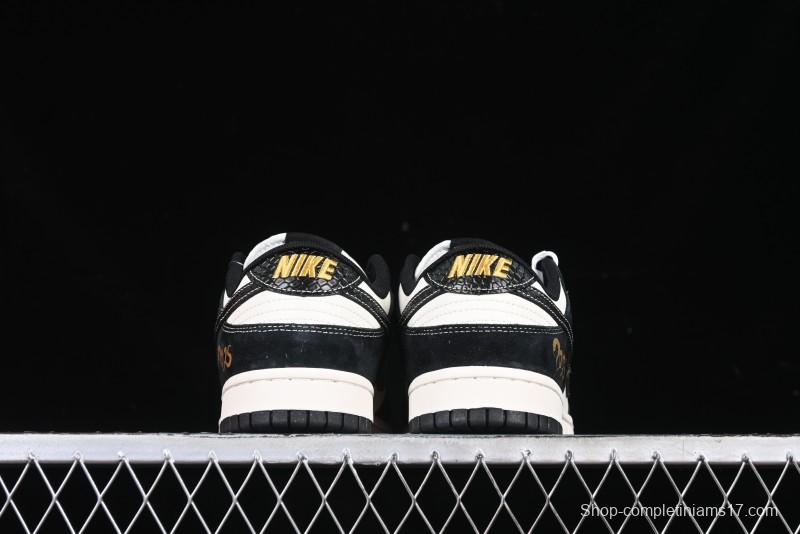 Nike SB Dunk Low Supreme Year of the Snake Limited Edition Black Snake Print Low-Top Casual Sneakers - XS1086-016