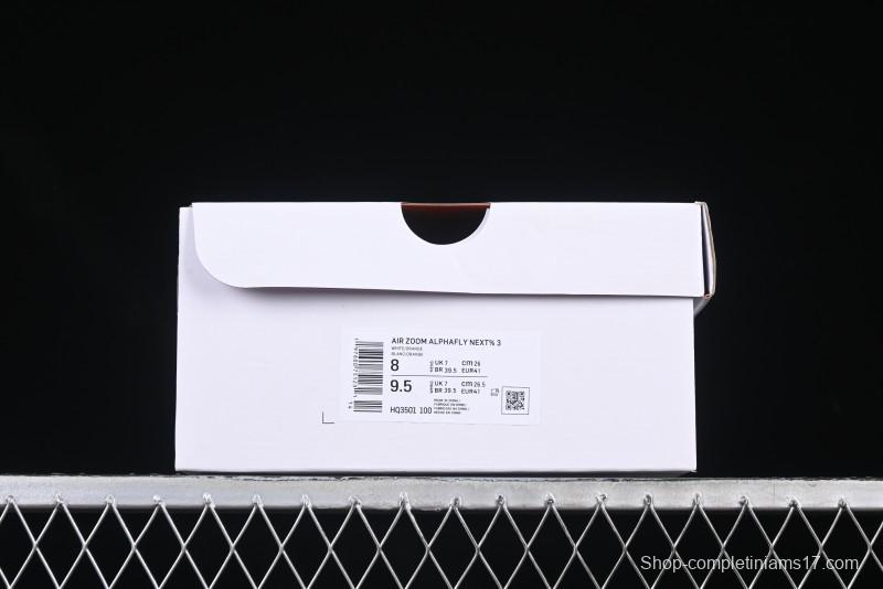 Nike ZoomX Vaporfly NEXT% 3 Marathon Series Foam Ultra-Lightweight Cushioned Running Shoes - HQ3501-100