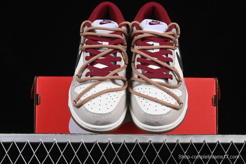 Nike Dunk Low Retro Vintage Distressed Graffiti Deconstructed Casual Sneakers - FB7160-161