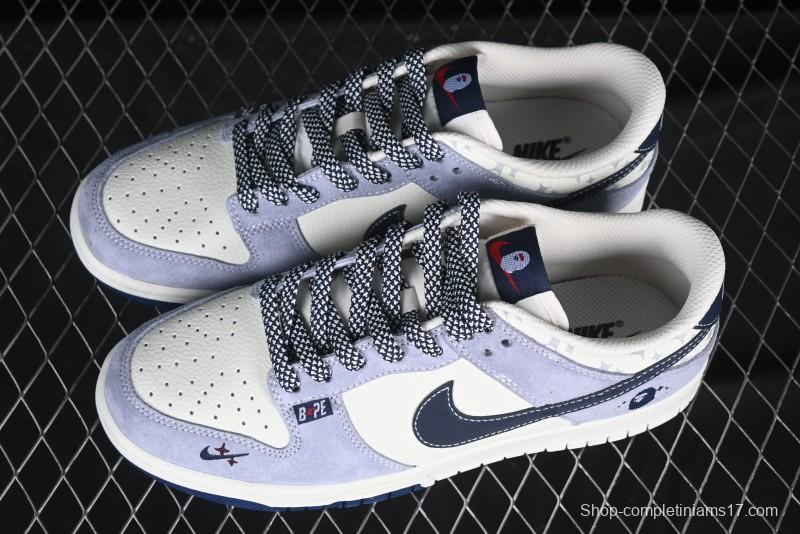 Nike SB Dunk Low BAPE Collaboration Light Blue Two-Tone Anniversary Custom Low-Top Casual Skate Shoes - DJ2024-103