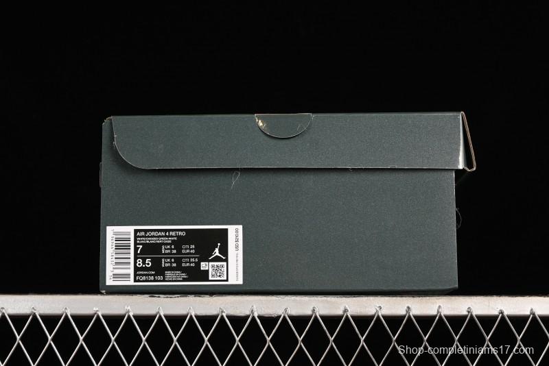 Nike Air Jordan 4 Retro Sneakers with Oxidized Green Accents and Visible Air Cushion - AQ8138-103