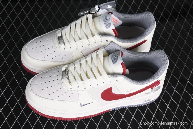 Nike Air Force 1 '07 Low The North Face Collaboration Beige Red Casual Sneakers - DM6688-047