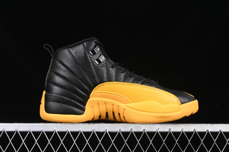 Nike Air Jordan 12 Retro Basketball Shoes in Black and Yellow - 130690-070