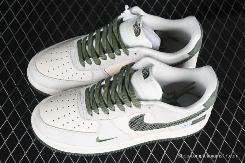 Nike Air Force 1 '07 Low The North Face Collaboration Green Snake Swoosh Casual Sneakers - DF0188-026