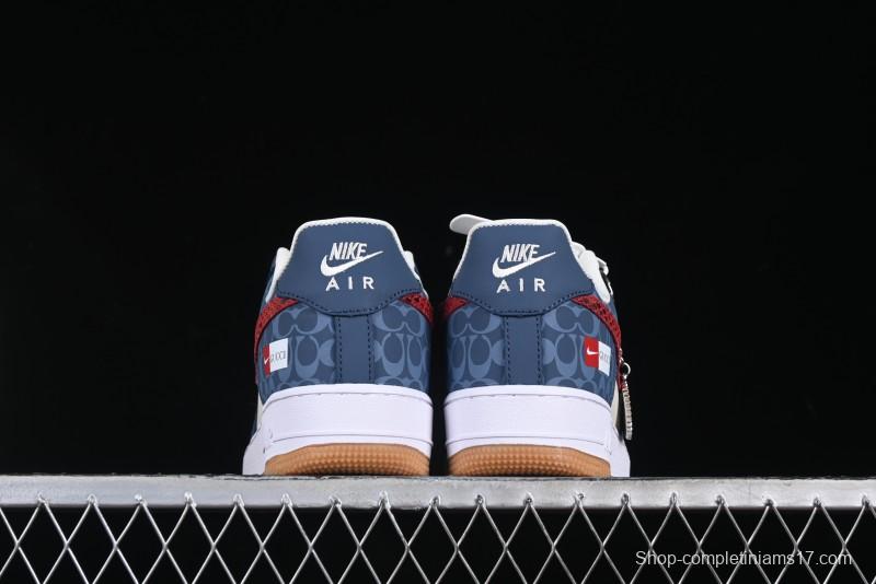 Nike Air Force 1 '07 Low Gucci Collaboration Snake Pattern Red Swoosh Casual Sneakers - DF0188-039