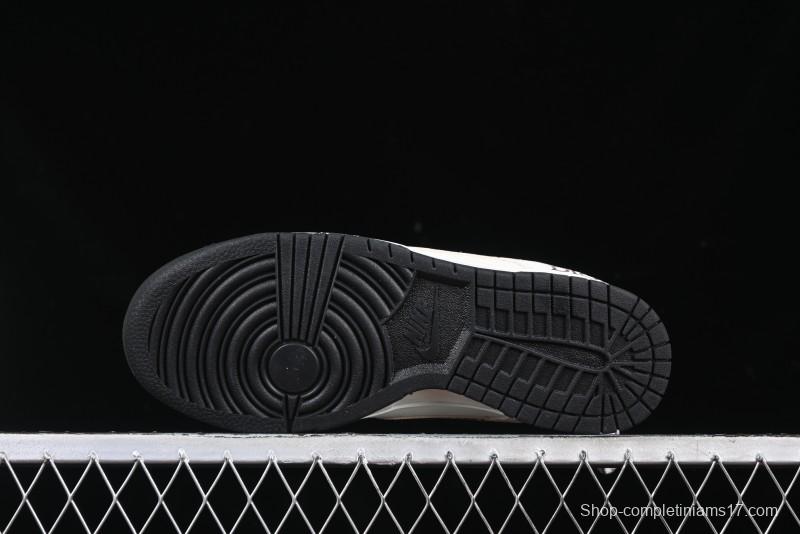 Nike SB Dunk Low Dior Collaboration Cream Coffee Floral Swoosh Anniversary Custom Low-Top Casual Sneakers - DJ2024-097