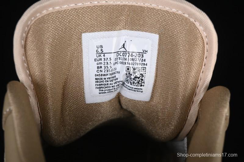 Nike Air Jordan 1 Low AJ1 Wheat Color Low-Top Casual Sneakers - DC0774-203