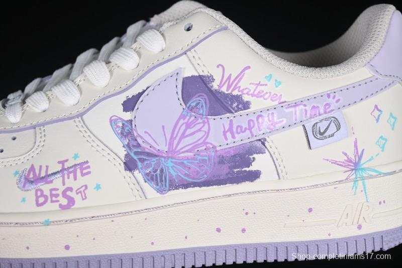 Nike Air Force 1'07 Low Casual Sneakers Purple Butterfly - FB1839-213