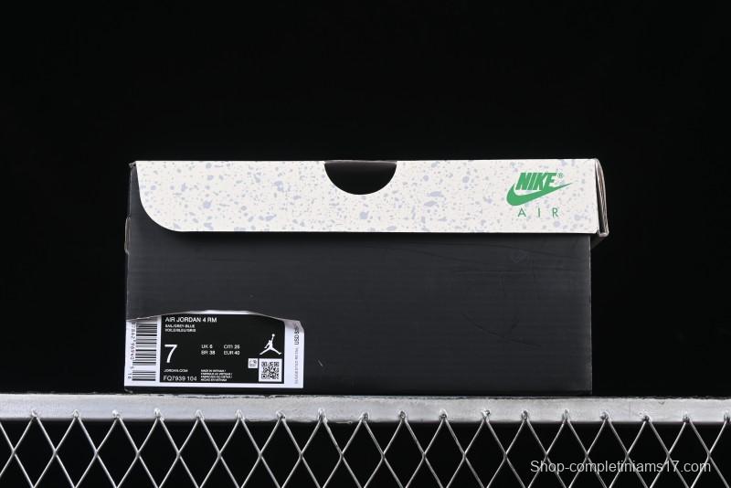 Nike Air Jordan 4 Remastered Retro Sneakers in White Blue - FQ7939-104