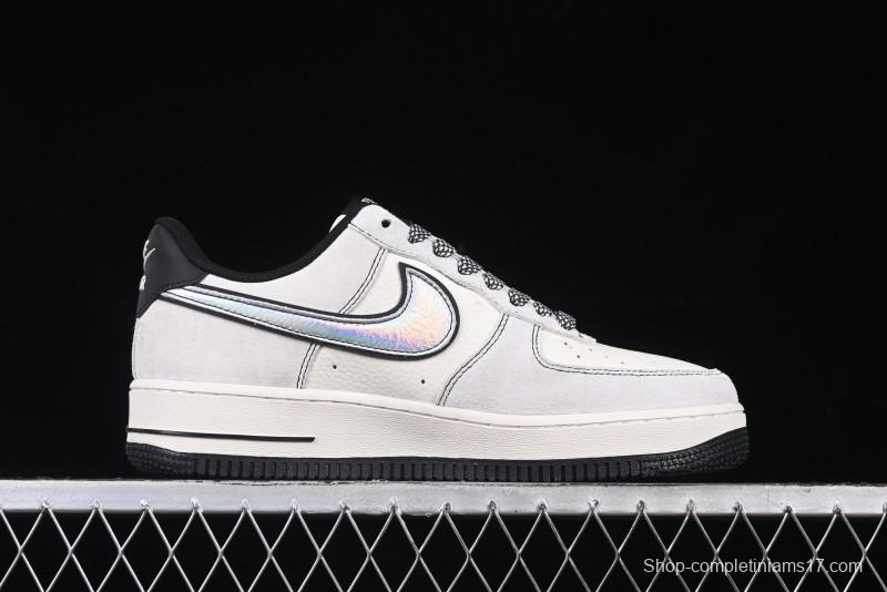 Nike Air Force 1'07 Low The North Face Collaboration - Grey Black Reflective Swoosh Casual Sneakers - DM6688-007