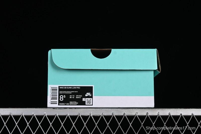 Nike SB Dunk Low Pro Brown Red Colorway SB Low Top Casual Skate Shoes - BQ6817-202