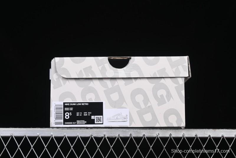Nike SB Dunk Low The North Face Graffiti Grey Check Anniversary Customized Low-Top Casual Skate Shoes - DM6868-017