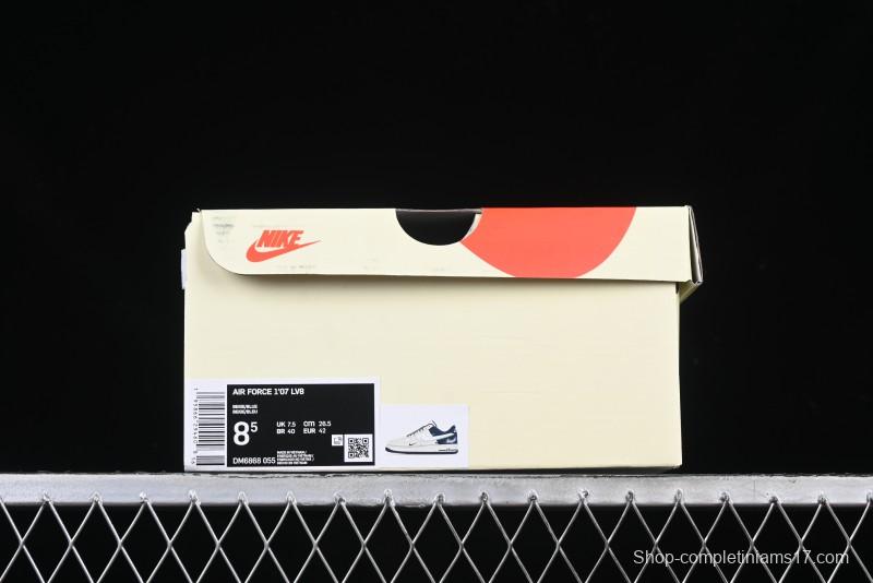 Nike Air Force 1 '07 Low Stussy Collaboration Light Blue White Transparent Swoosh Low-Top Casual Sneakers - DM6688-055