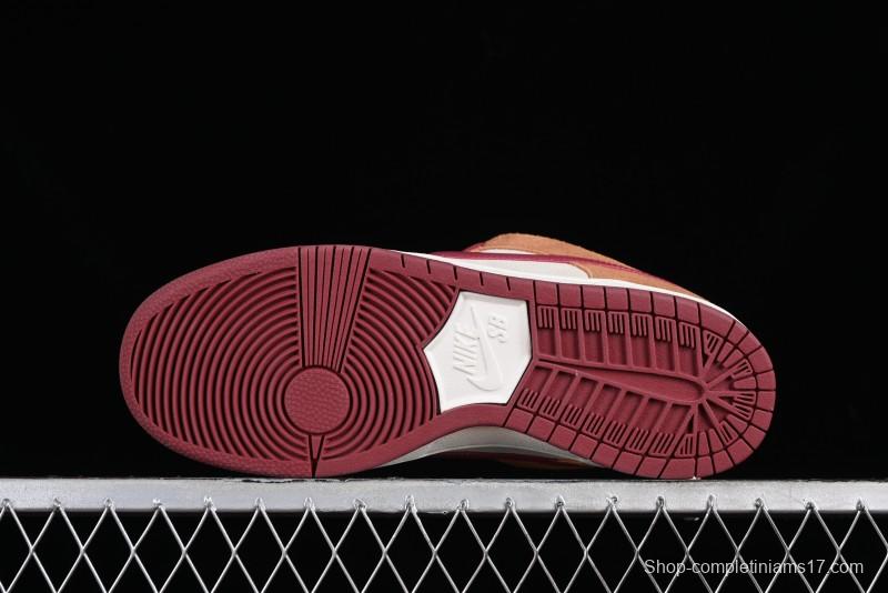 Nike SB Dunk Low Pro Brown Red Colorway SB Low Top Casual Skate Shoes - BQ6817-202