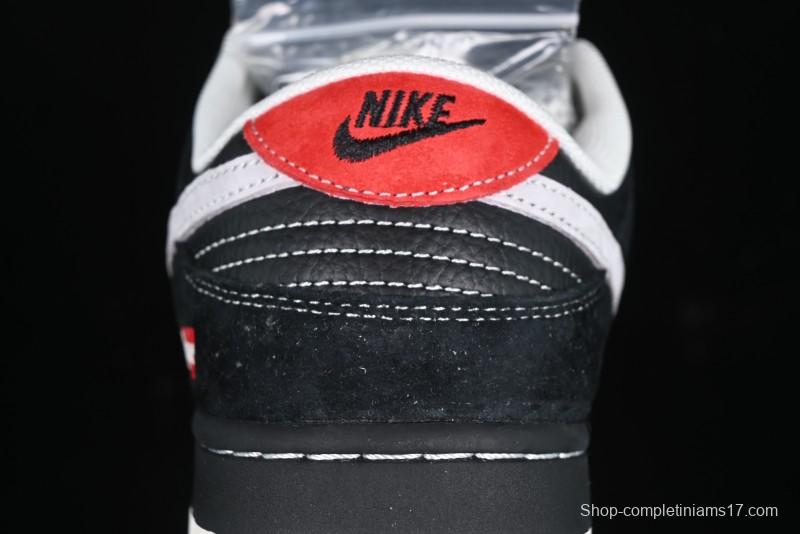 Nike SB Dunk Low Supreme Collaboration Black Grey Swoosh Anniversary Custom Low-Top Casual Skate Shoes - XS1086-011