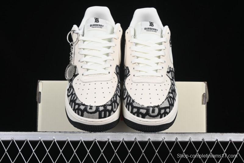 Nike Air Force 1 '07 Low Dior Collaboration Black Pattern Low-Top Casual Sneakers - DF0188-028