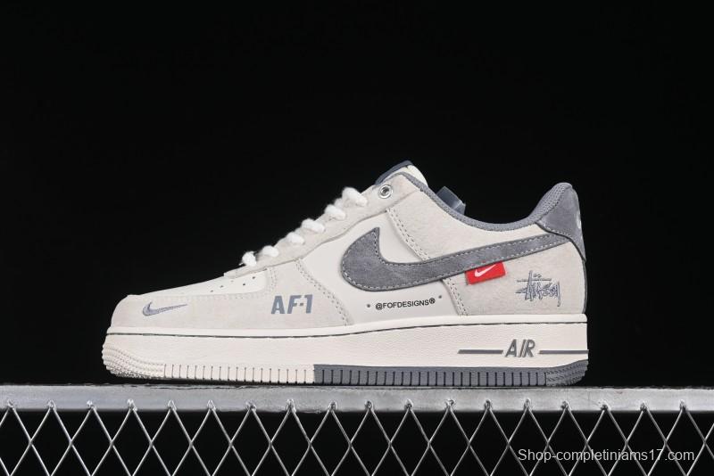 Nike Air Force 1 '07 Low Stussy Collaboration Dual-Tone Beige Low-Top Casual Sneakers - SJ6698-024