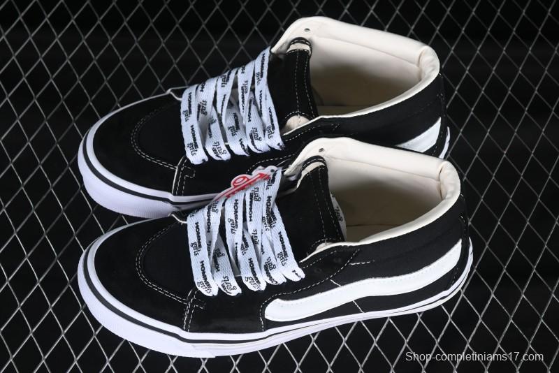 Vans HommeGirls x Vans Sk8-Mid Fashion Casual Mid-Top Canvas Sneakers with Bold Side Stripes - VN000NBNCJK
