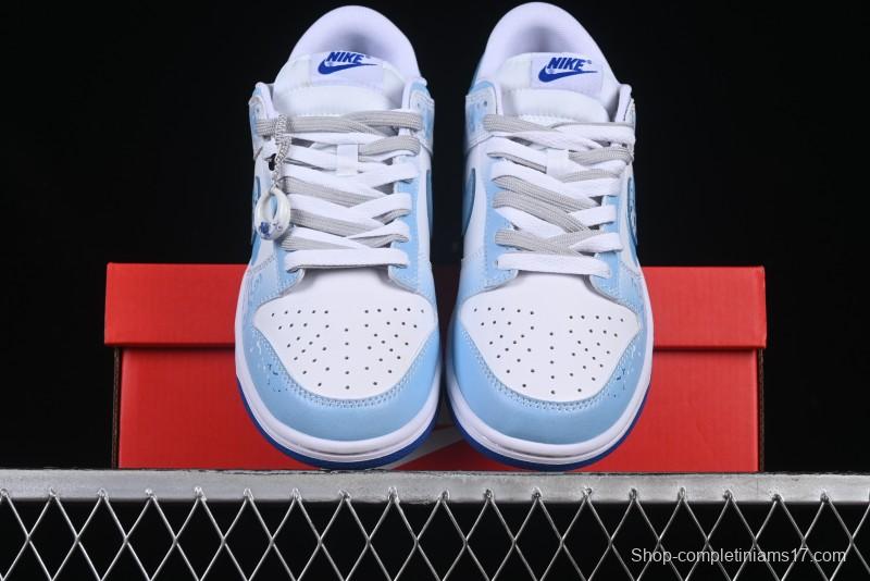 Nike Dunk Low Blue and White Porcelain Theme Casual Sneakers - DV0831-104