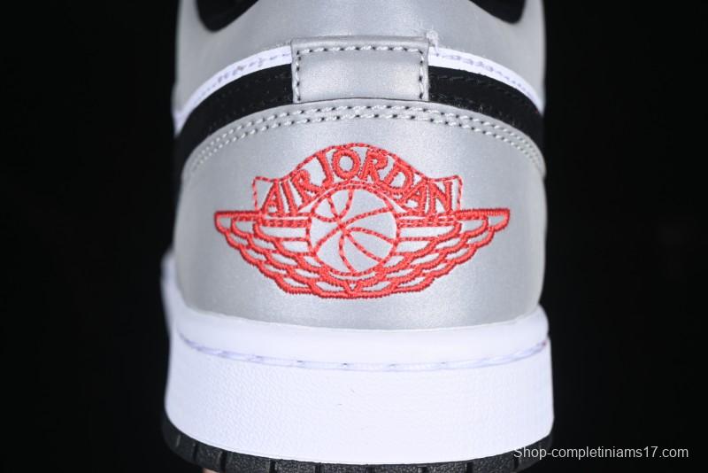 Nike Air Jordan 1 Low Retro Casual Sneakers with Black Swoosh - HF3148-106