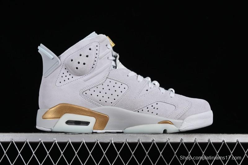Nike Air Jordan 6 Retro Paris Olympics Sneakers with Metallic Gold Accents - DQ4914-074
