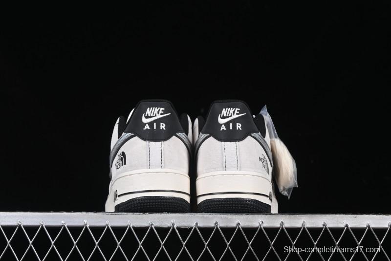 Nike Air Force 1'07 Low The North Face Collaboration - Grey Black Reflective Swoosh Casual Sneakers - DM6688-007