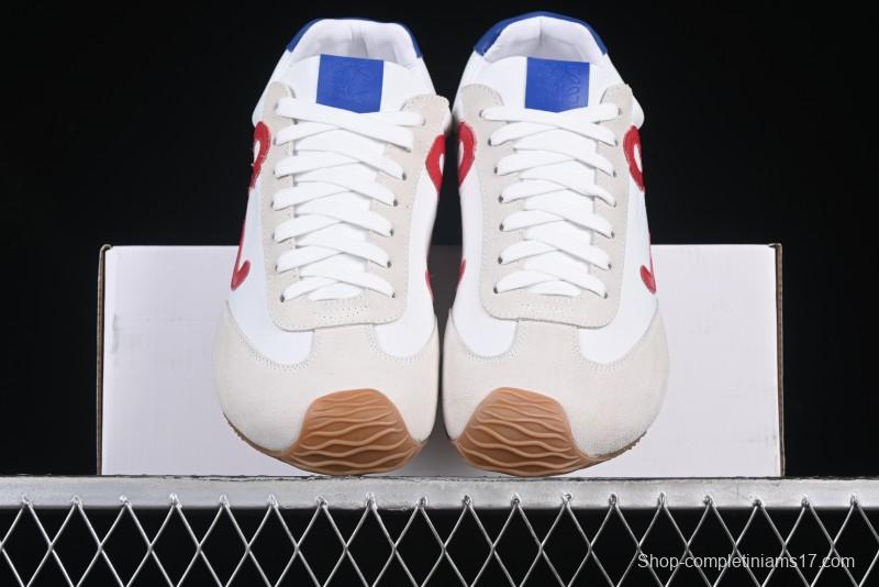 Loewe Ballet Runner 2.0 Sneakers Retro Style Low-Profile Casual Sports Shoes with Asymmetric Toe Design - White Blub